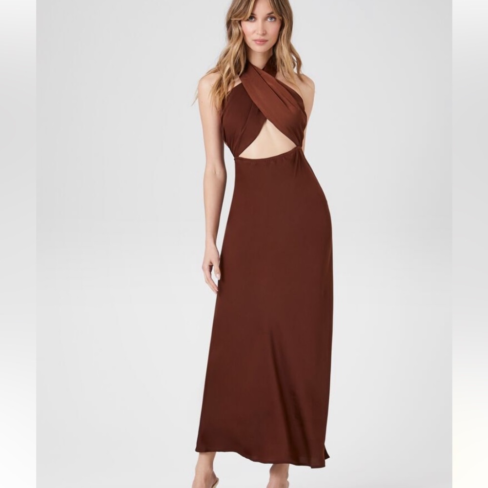 Crossover Halter MIDI Dress XL NWT